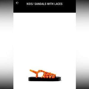 Zara Kids Sandals w/Lace Orange